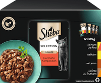 Nat kattenvoer, hartige samenstelling - Selectie in Saus, multipack (12 x 85 g), 1,02 kg