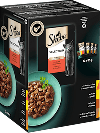 Nat kattenvoer, hartige samenstelling - Selectie in Saus, multipack (12 x 85 g), 1,02 kg