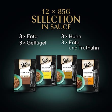 Nat kattenvoer, kip, eend &amp; kalkoen, selectie in saus - gevogeltevariatie, multipack (12 x 85 g), 1,02 kg