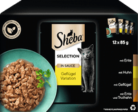 Nat kattenvoer, kip, eend &amp; kalkoen, selectie in saus - gevogeltevariatie, multipack (12 x 85 g), 1,02 kg