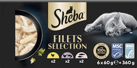 Nassfutter Katze mit Geflügel & Fisch, filets selection, Multipack (6x60 g), 360 g