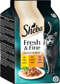 Nat kattenvoer met kip, kalkoen en eend, vers &amp; fijn, multipack (6 x 50 g), 300 g