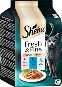 Nat kattenvoer met zalm, tonijn en forel, vers en fijn, multipack (6 x 50 g), 300 g