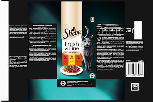 Nat kattenvoer met rund, kip &amp; lam, vers &amp; fijn, multipack (6 x 50 g), 300 g