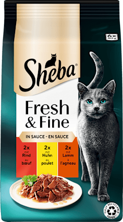 Nat kattenvoer met rund, kip &amp; lam, vers &amp; fijn, multipack (6 x 50 g), 300 g