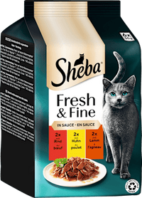 Nat kattenvoer met rund, kip &amp; lam, vers &amp; fijn, multipack (6 x 50 g), 300 g
