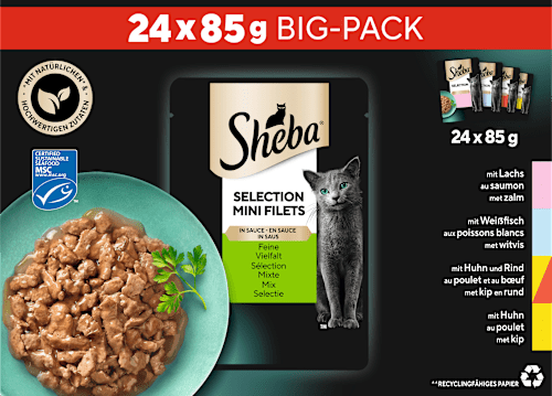 Nat kattenvoer Selection in saus - fijne variatie, grote verpakking (24 x 85 g), 2,04 kg