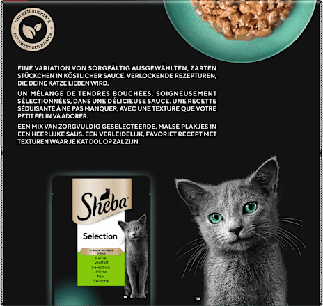 Nat kattenvoer Selection in saus - fijne variatie, grote verpakking (24 x 85 g), 2,04 kg