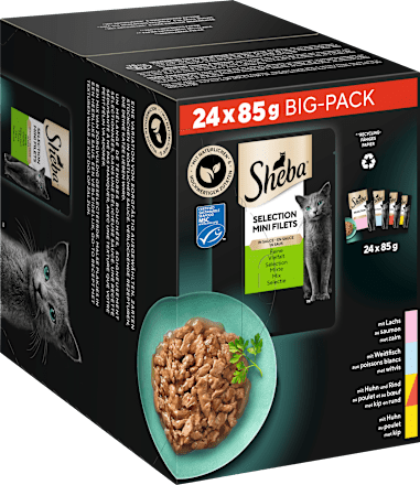 Nat kattenvoer Selection in saus - fijne variatie, grote verpakking (24 x 85 g), 2,04 kg