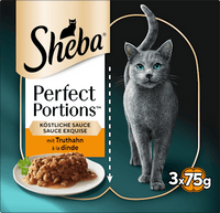 Nassfutter Katze Truthahn in Sauce, perfect portions, Multipack (6x37,5 g), 225 g Sheba