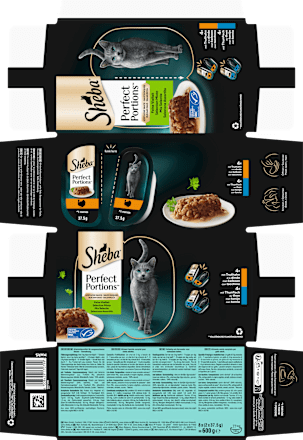 Nassfutter Katze Truthahn & Thunfisch in Sauce, perfect portions - feine Vielfalt, Multipack (16x37,5 g), 600 g