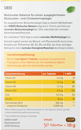 Bloedsuikerbalanstabletten, 30 stuks