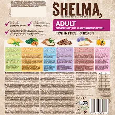 Droog kattenvoer met kip, volwassen, 750 g