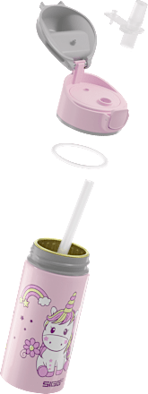 Trinkflasche Kinder Aluminium, rosa Einhorn, 400 ml, 1 St