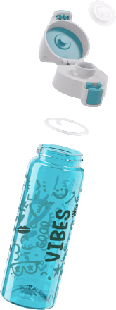 Trinkflasche Kinder Total Color Good Vibes blau, 600 ml, 1 St
