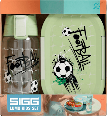 Trinkflasche & Brotdose Kinder Lumo Fussball Set 2tlg, 1 St