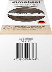Textielverf intens espressobruin, 1 st