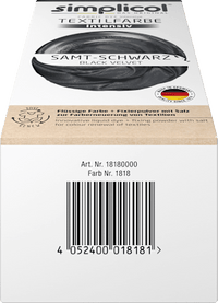 Textielverf fluweelzwart, 1 stuk
