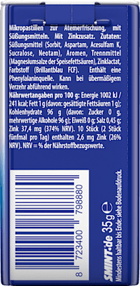 Pastillen, 2h Peppermint, Pfefferminze, zuckerfrei, 35 g