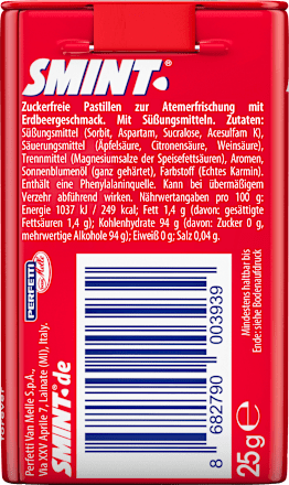 Pastillen, Erdbeere, zuckerfrei (36 Stück), 25 g