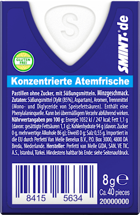 Pastillen, mint, Minze mit Xylit, zuckerfrei, 8 g