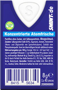 Pastillen, mint, Minze mit Xylit, zuckerfrei, 8 g