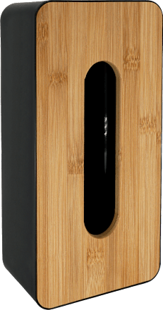 Taschentuch-Box Kunststoff mit Bambus Deckel schwarz, 1 St
