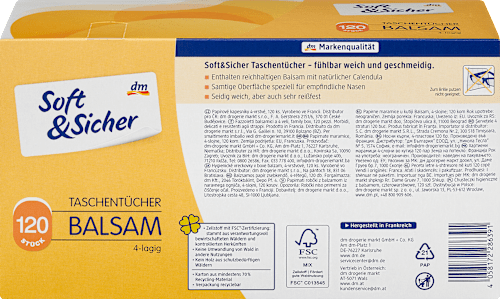 Tissues Box Balsam 4-laags, 120 stuks