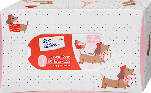 Taschentücher Box mit extra großen Taschentüchern, 110 St