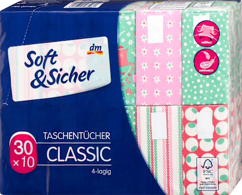 Zakdoeken Klassiek Design 4-laags (30x10 stuks), 30 stuks