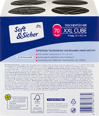 Taschentücher Würfelbox XXL 4-lagig, 70 St