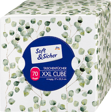 Taschentücher Würfelbox XXL 4-lagig, 70 St