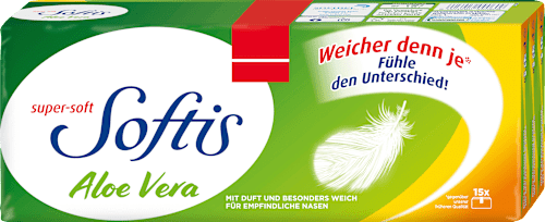 Taschentücher super-soft Aloe Vera (15x9 St), 1 St