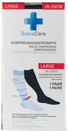 Compressiekousen maat L zwart, 1 stuk