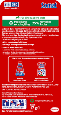 Vaatwasdeodorant Duo-Perls Citroen &amp; Sinaasappel, 1 st.