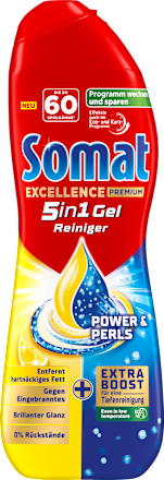 Spülmaschinen-Reiniger Excellence 5in1 Gel Power & Perls 60 Spülgänge, 960 ml