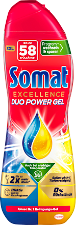 Vaatwasmiddel Excellence Duo Power Gel Citroen &amp; Limoen 58 wasbeurten, 928 ml