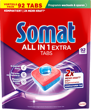 Spülmaschinen-Tabs All in 1 Extra Vorteilspack, 92 St
