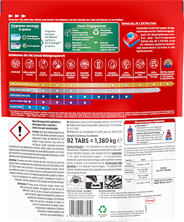 Spülmaschinen-Tabs All in 1 Extra Vorteilspack, 92 St