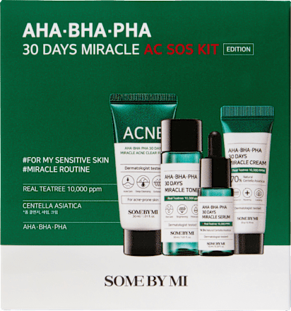 Gezichtsverzorgingsset AHA-BHA Miracle AC SOS Kit 4-delig, 4 stuks