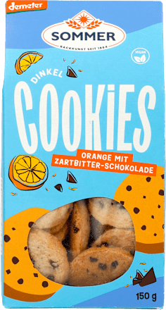 Koekjes, spelt chocolade-sinaasappel, 150 g