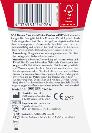 Anti Pickel Patches akut, 30 St
