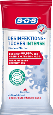 Desinfecterende doekjes Intense Hand &amp; Oppervlakte Reisformaat, 10 stuks