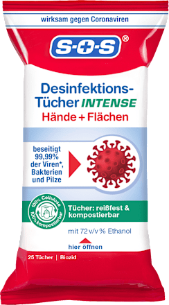 Desinfecterende doekjes Intense Hand &amp; Oppervlakte, 25 stuks