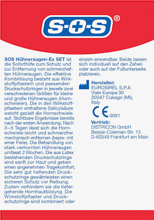 Hühneraugen Kombi Set, Wirkstoffpflaster & Druckschutzringe, 54 St SOS
