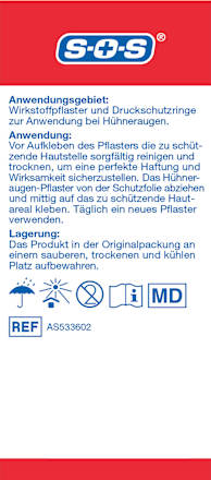 Hühneraugen Kombi Set, Wirkstoffpflaster & Druckschutzringe, 54 St SOS