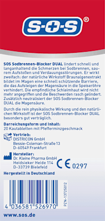 Maagzuurremmer DUAL Kauwtabletten, 20 stuks
