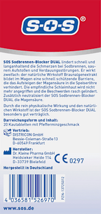 Sodbrennen Blocker DUAL Kautabletten, 20 St