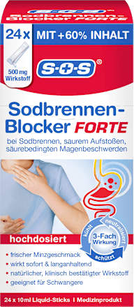SOS Brandend maagzuurremmer Forte 24 stuks, 240 ml