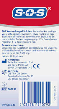 Verstopfung Zäpfchen, 12 St